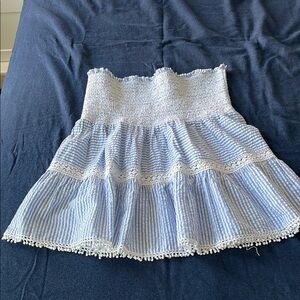 Blue and White Striped Women's Skirt